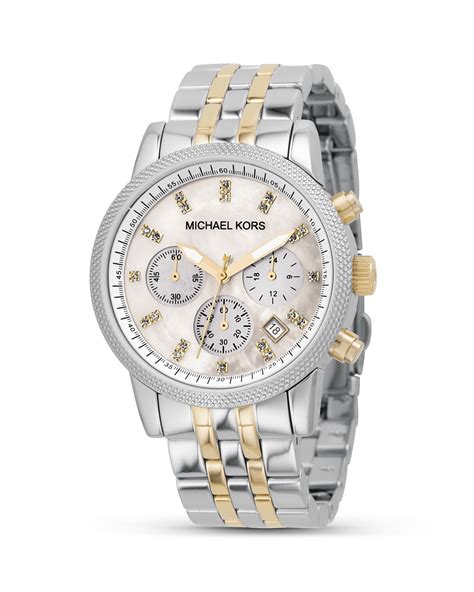 Michael Kors Women’s Chronograph Runway Two Tone Silver 